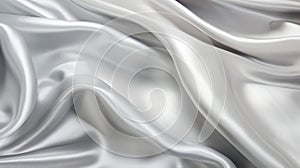 Waves of silver satin fabric, abstract illustration