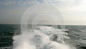 Waves and sky of the North Sea at midday