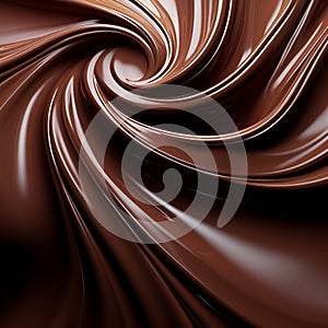 waves of soft melted chocolate as a background.