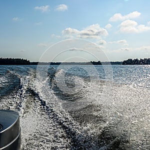 Waves from a speed boat