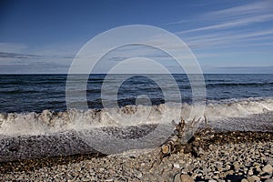 Waves at Spey Bay Scotland