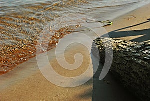 Waves splash about the shore