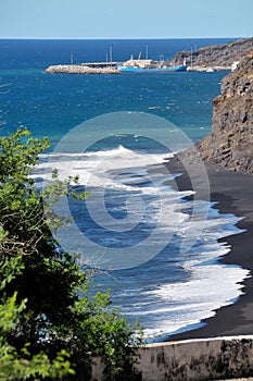 Waves splash the shores of Fonti di Billa
