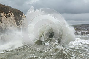 Waves and Spray at Newhaven Harbour photo