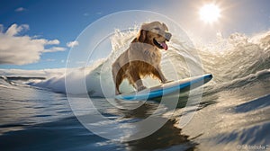 waves surfer dog