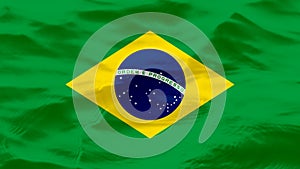 Waves Texture On Brazil Flag