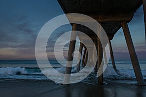 Waves Under Hermosa Beach Pier photo