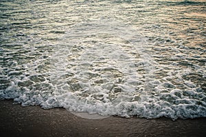 Waves were crashing ashore on sunset beach