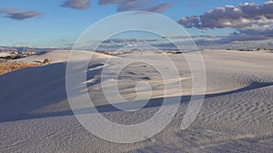 Waves on the white sand of gypsum in the White Sands National Monument in New Mexico, USA