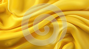 Waves of yellow satin fabric, abstract illustration