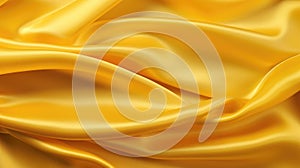 Waves of yellow satin fabric, abstract illustration