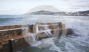 Waves at Zarautz beach
