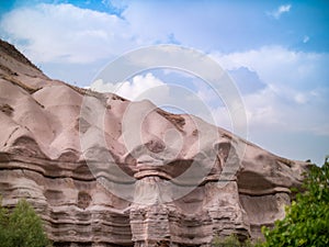 Wavey sandstone cliffs in Cappadocia