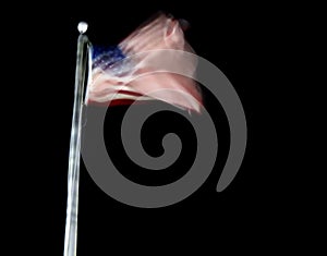 Waving American Flag at Night