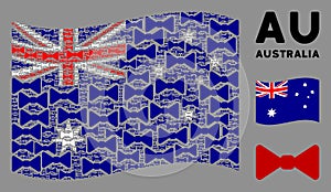 Waving Australia Flag Composition of Bow Tie Icons