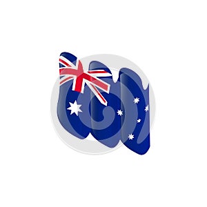 Waving australia flag icon illustration vector