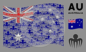 Waving Australia Flag Mosaic of Spectre Octopus Items