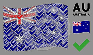 Waving Australia Flag Mosaic of Yes Icons