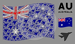 Waving Australia Flag Pattern of Airplane Intercepter Items