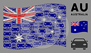 Waving Australia Flag Pattern of Car Items