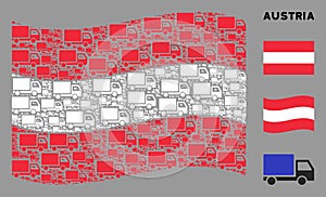 Waving Austrian Flag Composition of Delivery Lorry Items