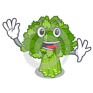 Waving brocoli rabe in the cartoon shape photo