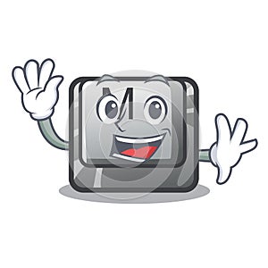 Waving button M in the character shape