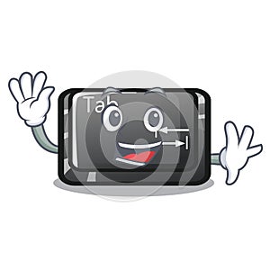 Waving button tab in the shape cartoon