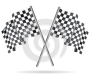 Waving Checkered racing flag. Vector illustration.