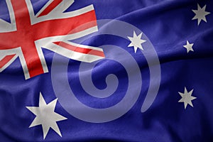 Waving colorful flag of australia.