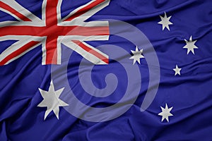 Waving colorful national flag of australia