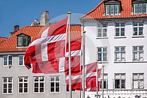Waving Danish flag photo