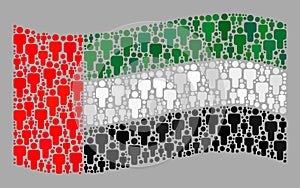 Waving Demographic United Arab Emirates Flag - Collage of Human Icons