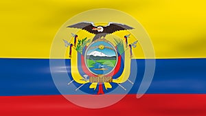 Waving Ecuador Flag, ready for seamless loop