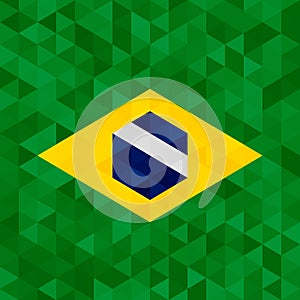 Waving fabric flag of Brazil