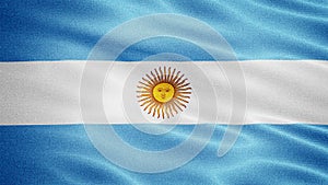Waving Fabric Texture Of Argentina National Flag Background