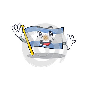 Waving flag argentina isolated with the character