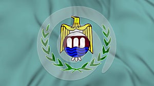 Waving flag of Asyut governorate in Egypt. 3d animation in 4k video.