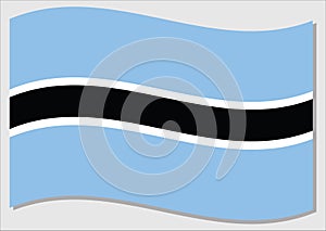 Waving flag of Botswana vector graphic. Waving Batswana flag illustration. Botswana country flag wavin in the wind is a symbol of