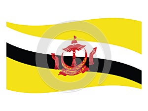 Waving Flag of Brunei Darussalam