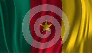 Waving flag of the Cameroon. Waving Cameroon flag