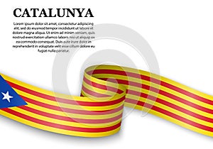 waving flag of Catalan Independentist - Estelada