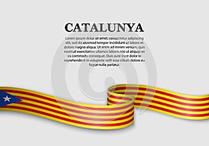 waving flag of Catalan Independentist - Estelada