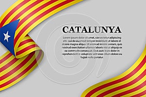 waving flag of Catalan Independentist - Estelada