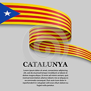 waving flag of Catalan Independentist - Estelada