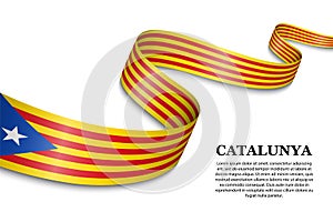 waving flag of Catalan Independentist - Estelada