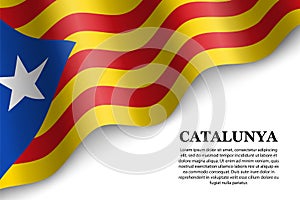 waving flag of Catalan Independentist - Estelada