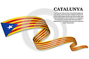 waving flag of Catalan Independentist - Estelada