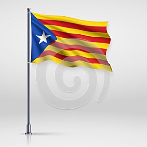 waving flag of Catalan Independentist - Estelada