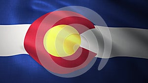 Waving flag of Colorado. Close-up, loopable 3D animation